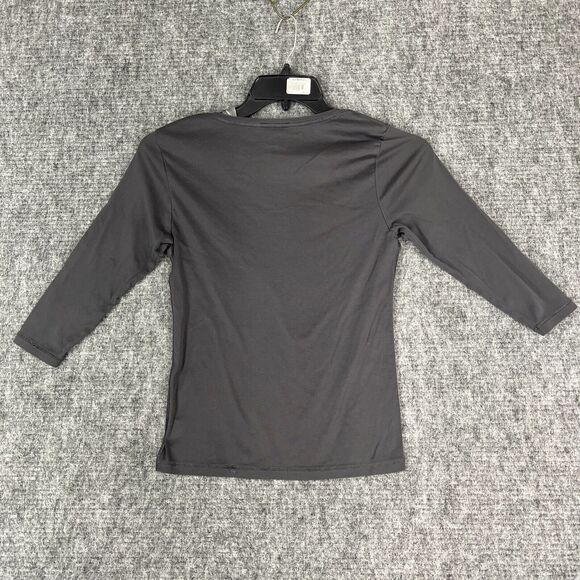 Lilienfels Shirt Womens 10 Gray Lightweight 3/4-Sleeve Cotton‎ Round Neck - Picture 2 of 10